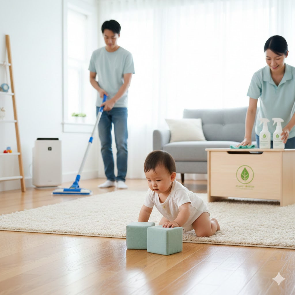 Why do baby-safe homes need different cleaning routines?