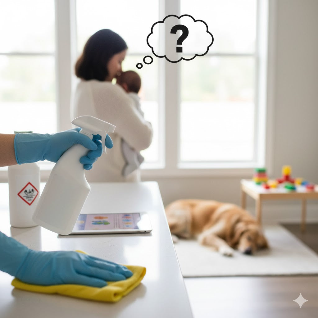 What type of cleaning product is most effective for killing viruses on surfaces?