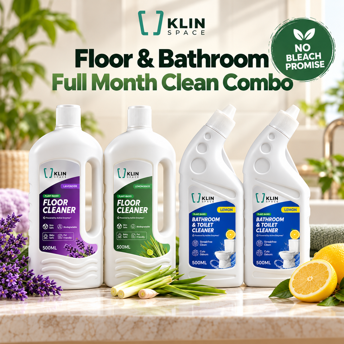 Floor &amp; Bathroom Full Month Clean Combo